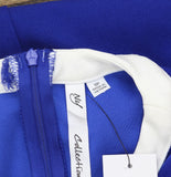 NY Collection Colorblock 2-Piece Dress and Jacket Set Sapphire Blue / White 6P