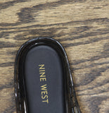 Nine West Round Toe Slip-On Woven Jelly Mule WNYUNNY3 Black 6M