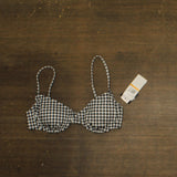 Salt + Cove Juniors Plaid Underwire Bikini Top Swim Black / White Print S