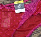 INC International Concepts Womens Printed Mesh Hipster Underwear Crimson Red M
