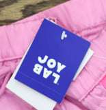 Joylab Rise Elastic Waist Satin Tear Away Track Drawstring Pants Neon Pink 2XL