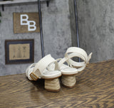 Schutz Womens Alexandra Mid Block Sandals Pearl Off White 8.5B