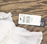 BCX Juniors Lace-Trim Tie-Hem Peasant Top 1080F2K White L