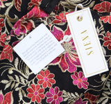 Siena Floral Embroidered Mesh Scalloped Hem Bodycon Midi Dress Black / Multi 4
