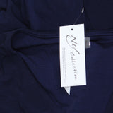 Ny Collection Womens Petite 3/4 Sleeve Belted Wide Leg Jumpsuit Navy Blue PXL