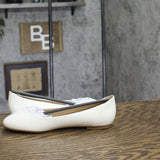 Journee Collection Comfort Sole Faux Leather Round Toe Flats KAVN White 7.5M