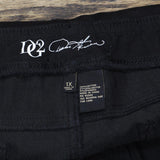 DG2 Womens Faux Button Pullon Denim Stretch Jeggings Jeans Black 1X