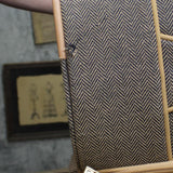 London Fog Herringbone Expandable Spinner Suitcase Luggage Navy Brown 24"