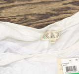 Pink Rose Juniors Side-Slit Handkerchief-Hem Tank Top White L