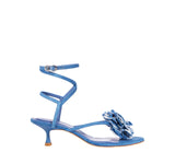 Stuart Weitzman Womens Belize 50 Sandal Pump Heeled SI662 Washed Blue 7.5B