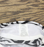 Swim Solutions V-Neck Tiered Tankini Swim Top Leafing Matter Black White 10