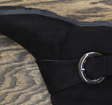 Journee Collection Jester-01 Faux Suede Buckle Flat Boots Black 6M