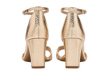 Naturalizer Heidi Faux Leather Block Heel Sandals Light Champagne Brown 6.5M