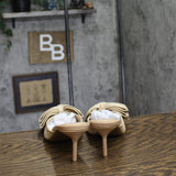 On 34th Womens Alaynaa Pointed-Toe Bow Mule Pumps 10022665500 Natural Brown 10M