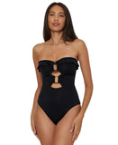 Soluna Womens Buckle-up Convertible One-Piece Swimsuit 2681352 Black M