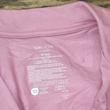 State Of Day Womens Short Sleeve Notched Pajama Shirt Top Berry Purple M