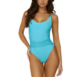 PQ Beaded Brynn One-Piece Swimsuit KAI-5014P Blue L