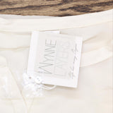 Wynne Layers Womens Shear Mixed Media Mandarin Pullover Shirt Cream Off White 1X
