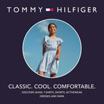 Tommy Hilfiger Girls Short Sleeve Boxy Fit T-shirt Logo  Navy 1985 Usa Blue 7