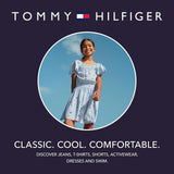 Tommy Hilfiger Girls Short Sleeve Boxy Fit T-shirt Logo  Navy 1985 Usa Blue 7