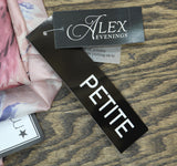 Alex Evenings Floral Printed 3/4 Sleeve Top Pullover Pink Blush / Multi SP
