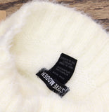 Steve Madden Womens Solid Eyelash Drawstring Hood Balaclava SMA-3687 Off White