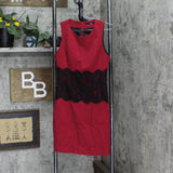 Fun 2 Fun Womens Lined Sleeveless Sheath Dress 1667e2e4b4add9 Red / Black S