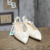 A New Day Womens Milan Slingback Pumps Lace 93708032 Cream Off White 8M