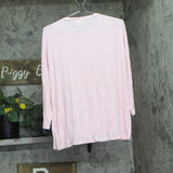 Style & Co. Oversized Long Sleeve Crewneck T-Shirt 100135065PT Fiji Pink PS