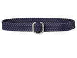Lauren Ralph Lauren Womens Slide-Buckle Woven Denim Belt Denim Blue L
