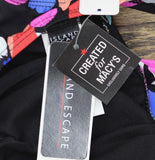 Island Escape Magnolia Underwire Swimdress One Piece Swimsuit Black Multi 14