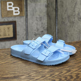 Shade & Shore Women's Neida EVA Two Band Footbed Slide Sandals Light Blue 8M