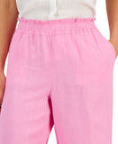 Charter Club Womens Luxury Pull-On Linen Elastic Waist Pants Bubble Bath Pink XL