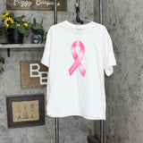 Gildan Mens Survivor Ribbon Breast Cancer Graphic T-Shirt Tee White L