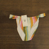 O'Neill Low Tide Solimar Striped Bikini Bottoms Swim Multi Ivory Off White M