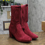 Sugar Ollie Women's Over-the-Knee Dress Boots SGR-OLLIE Burgundy Micro Red 8M