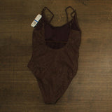 Salt + Cove Juniors Metallic One-Piece Swimsuit Chocolate Chip Lurex Brown XL
