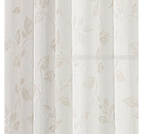 Regal Home Leaves Print Grommet Sheer Curtain Panel Ivory Linen White 50x84