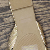 Journee Collection Serlina Foam Slide Low Block Heel Sandals Gold Yellow 8M