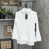 DG2 Womens Turtleneck Flare Sleeve Sweater 700391 Ivory Off White S