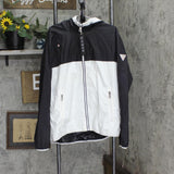 Guess Men's Colorblocked Hooded Windbreaker Jacket 110AN616 Black / White 2XL