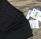 Bar III Womens Crochet Longline Halter Bikini Swim Top MBGC25122 Black S
