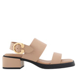 Aerosoles Dual-Strap Heeled Sandal with Buckle DOVE Natural Brown 8.5M