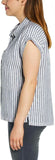 Orvis Womens Linen Blend Button Up Shirt 1758407 Blue Stripe 2XL