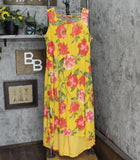 Nina Leonard Womens Sleeveless Printed Power Mesh Dress Mustard Multi Yellow 1X