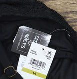 Island Escape Womens Crochet Underwire Tankini Top Swim N760149 Black 14
