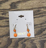 Mixit Womens Hypoallergenic Dangly Stone Drop Earrings Gold / Orange 1.5"