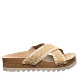 Bearpaw Carina Platform Slide Sandal 1009136951 Natural Brown 9M