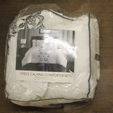 Hallmart Calena 9-Piece Comforter Set 84254 White / Black California King