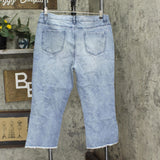 DG2 by Diane Gilman Womens Star Needle Punch Cropped Jeans Chambray Blue 16P